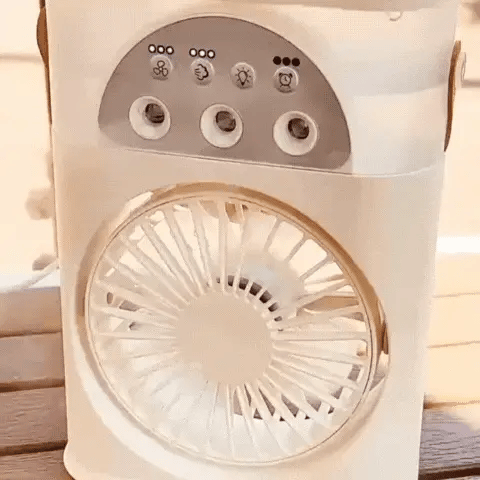 Ventilador 3 en 1 | Humidificador + Ventilador + Luz LED