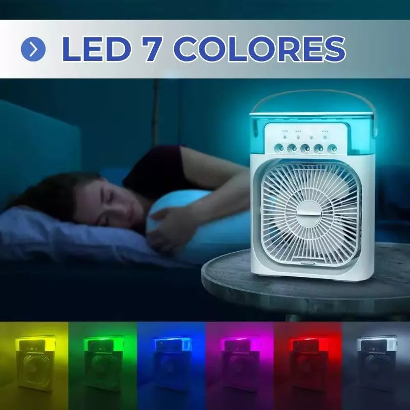 Ventilador 3 en 1 | Humidificador + Ventilador + Luz LED