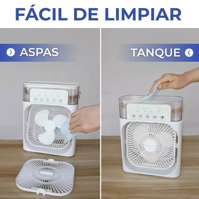 Ventilador 3 en 1 | Humidificador + Ventilador + Luz LED