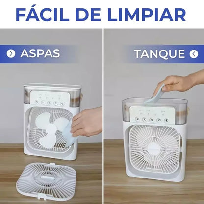 Ventilador 3 en 1 | Humidificador + Ventilador + Luz LED