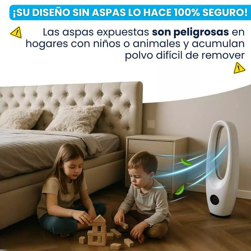 Ventilador de Torre sin Aspas - El más potente, seguro y silencioso del mercado
