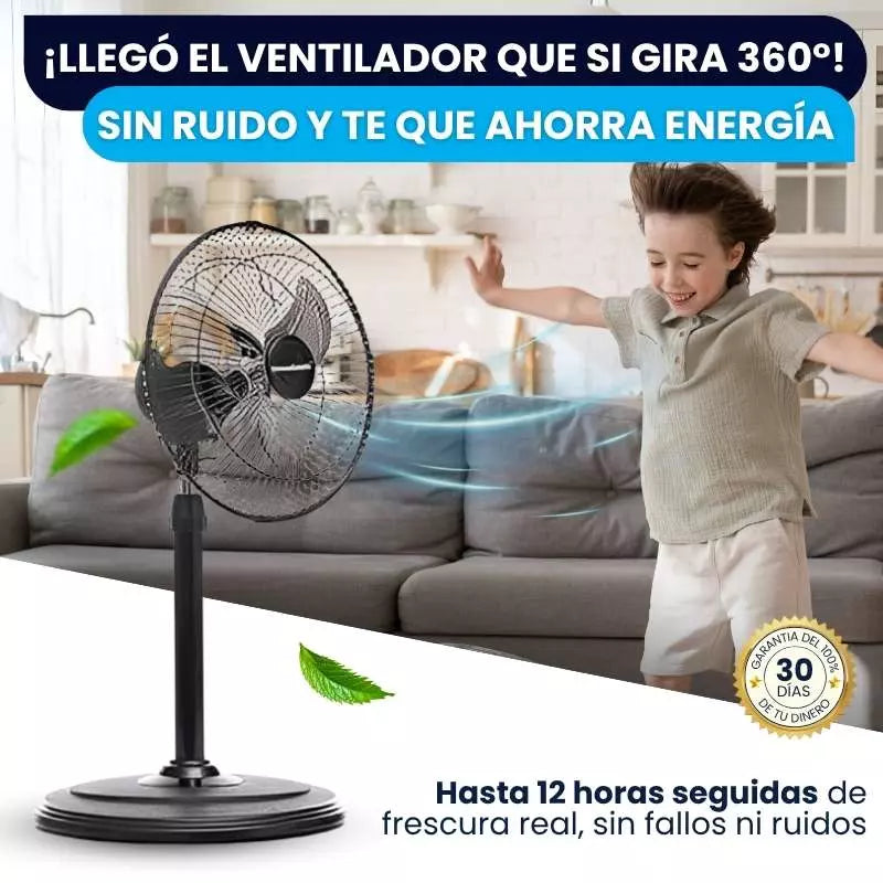 Ventilador 360°-  Aire en todo tu espacio con bajo consumo real