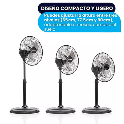 Ventilador 360°-  Aire en todo tu espacio con bajo consumo real