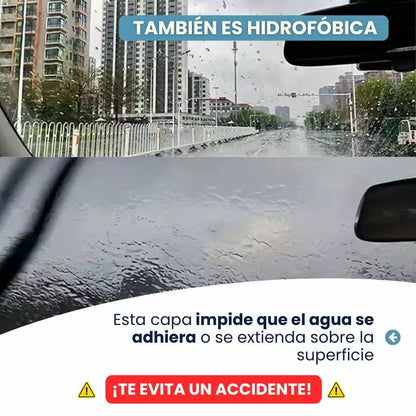 Limpiador de Cristales para Coche con Barrera Oleofóbica Comprobada