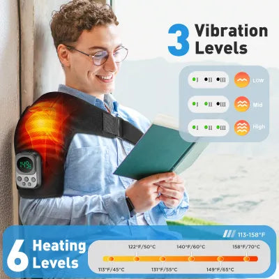 Almohadilla térmica eléctrica para hombro/cuello con vibración y control digital