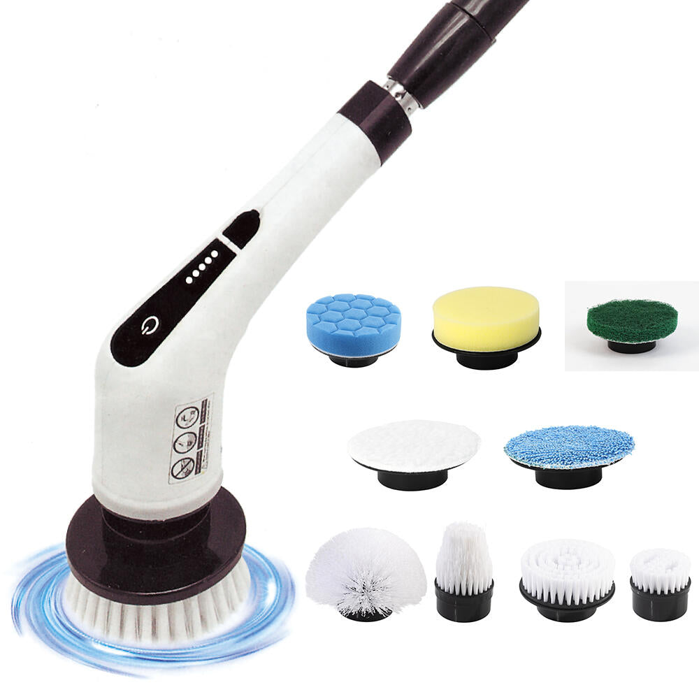 Cepillo de Limpieza Eléctrico Giratorio 9 en 1 - Ideal Para Baño, Cocina y Coche